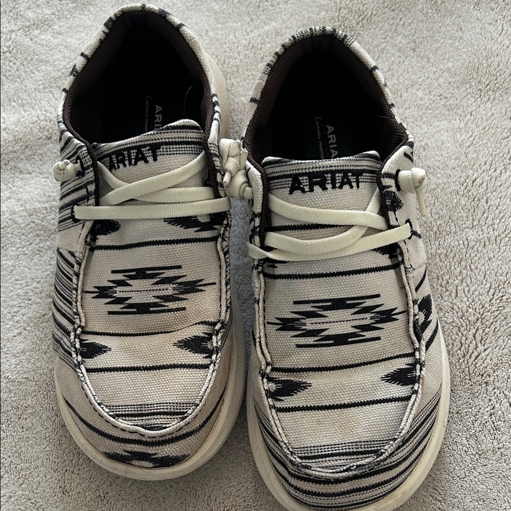 Ariat White & Black Aztec Knit Slip-Ons